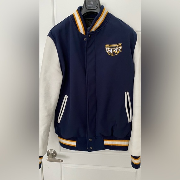 IRONHEAD Navy Blue Full Zip Long Sleeves Varsity Jacket in Medium - Picture 8 of 11